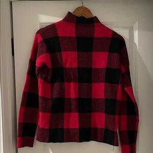 Tommy Bahama Red and Black Plaid Mock neck Sweater size small